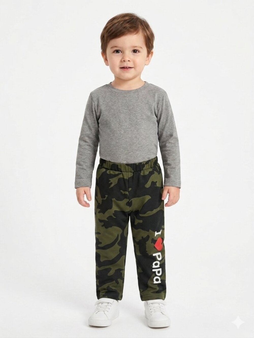Boy's or Girl's Camouflage Unisex Pull on Pants    "I  ❤ Papa"     - 2-3 years